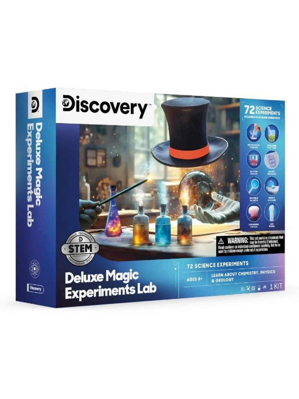 STEM Science Lab Kit for Kids - 72 Experiments, Crystals, Slime & Light Tricks